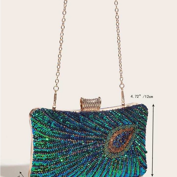 Emerald Green Luxury Embellished Clutch Bling Bag - Picture 8 of 8